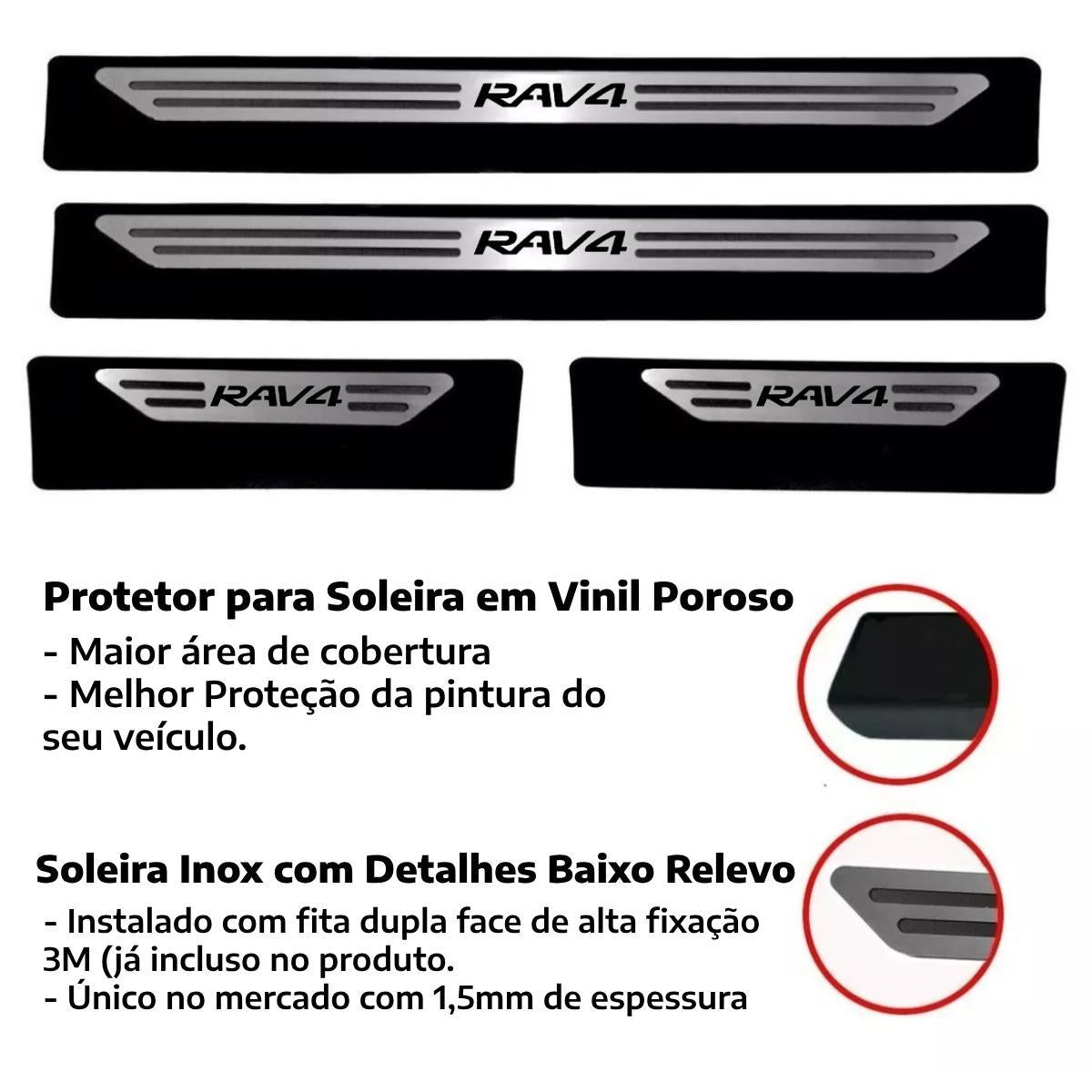 Kit Descanso de pé e soleira em Aço Inox para Toyota RAV4