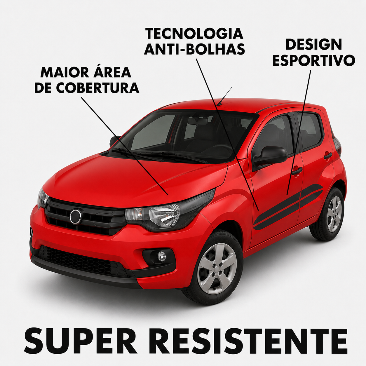 Adesivo Lateral Friso Fiat Mobi Preto Fosco