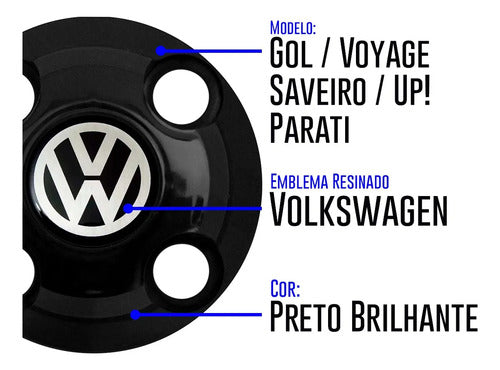 Kit Calotinhas new black Volkswagen Aro 13, 14 e 15