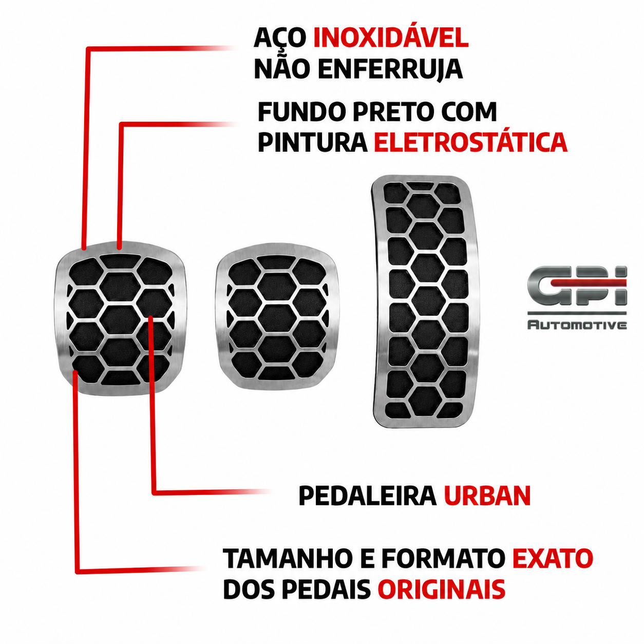 Pedaleira em aço inox Renault Logan Sandero Stepway Urban MT Todos os anos
