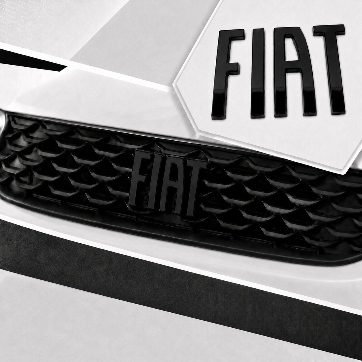 Emblema Fiat Black Piano Grade Cronos Argo e Mobi 2021 Em Diante