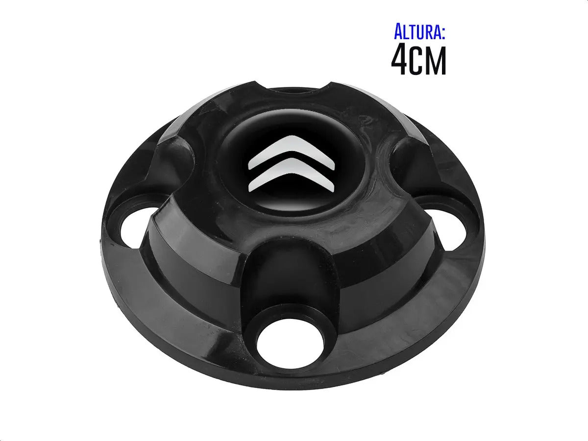 Kit Calotinhas new black Citroen C3 C4 Todos modelos Aro 13, 14 e 15 - Emblema Preto