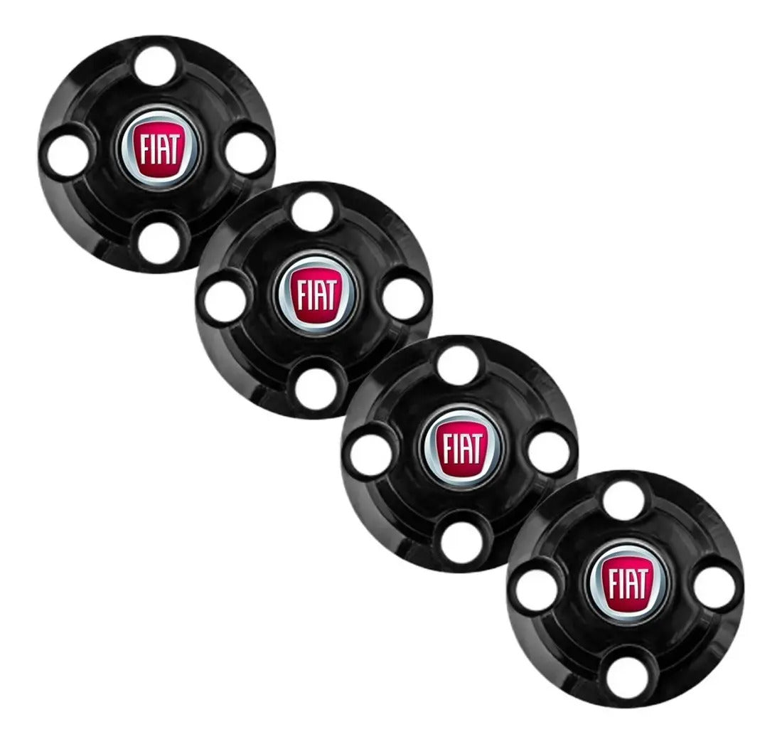 Kit Calotinhas new black Fiat Aro 13, 14 e 15 - Emblema Vermelho