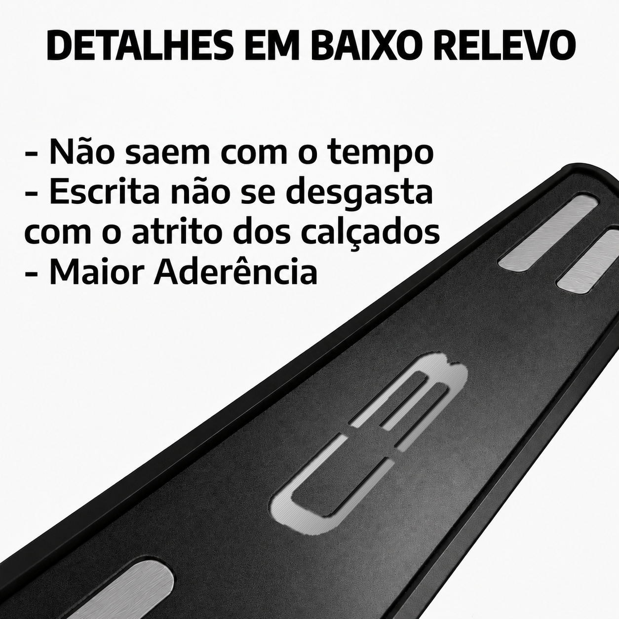 Kit soleira baixo relevo em aço inox C3  - BLACK