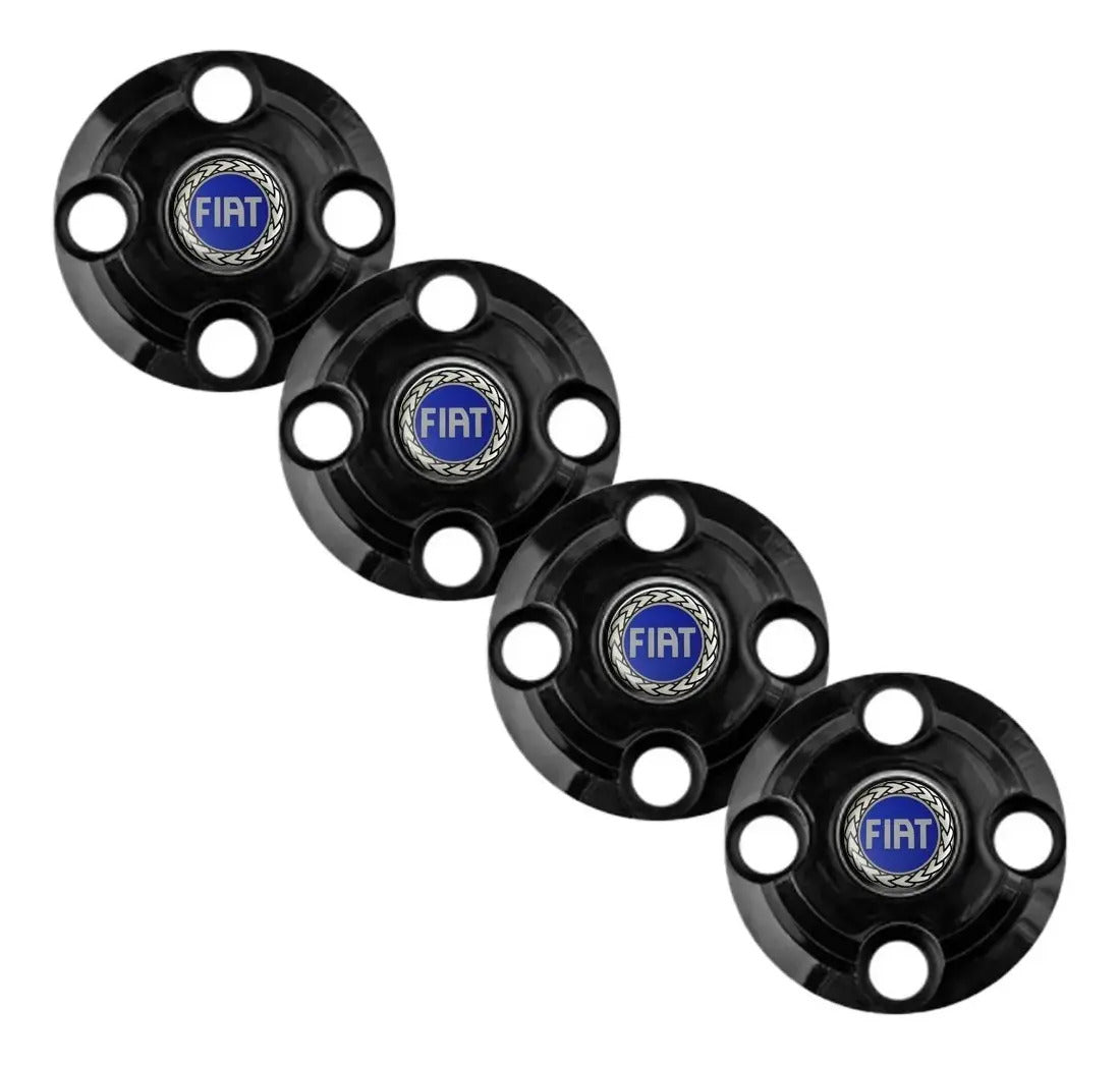 Kit Calotinhas new black Fiat Aro 13, 14 e 15 - Emblema Azul
