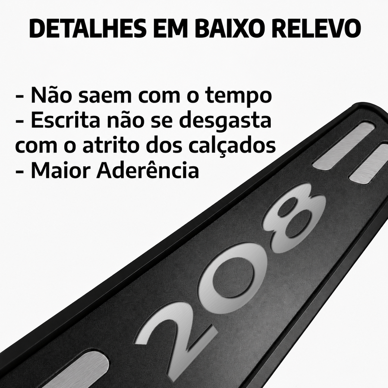 Kit soleira baixo relevo em aço inox 208 - BLACK