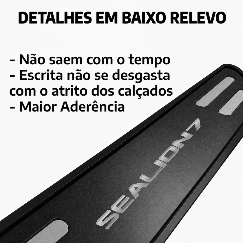 Kit soleira baixo relevo em aço inox BYD Sealion 7 - Black