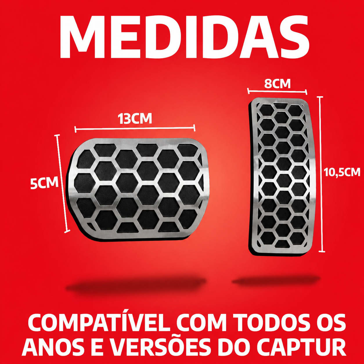 Pedaleira em aço inox Renault Captur Oroch Duster (2012 2020) Urban MT Todos os anos