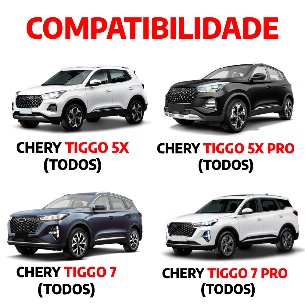Descanso de Pé em Aço Inox Chery Tiggo 5X / Tiggo 5X Pro / Tiggo 7 / Tiggo 7 Pro Urban
