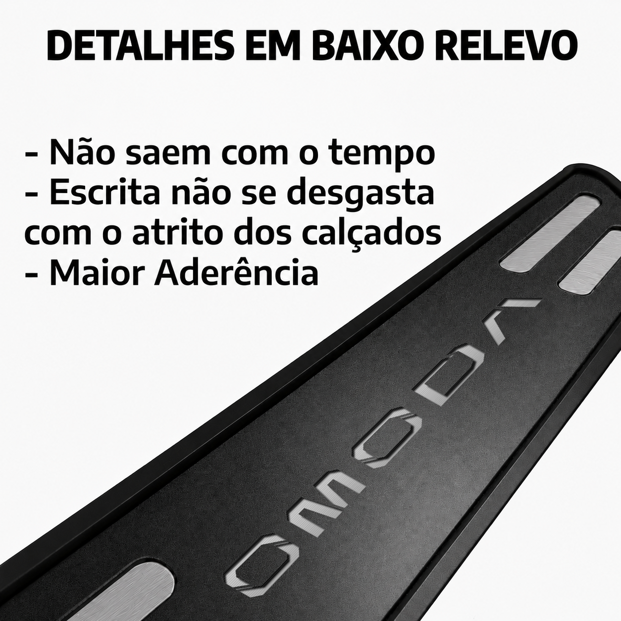 Kit soleira baixo relevo em aço inox Omoda 5 - BLACK