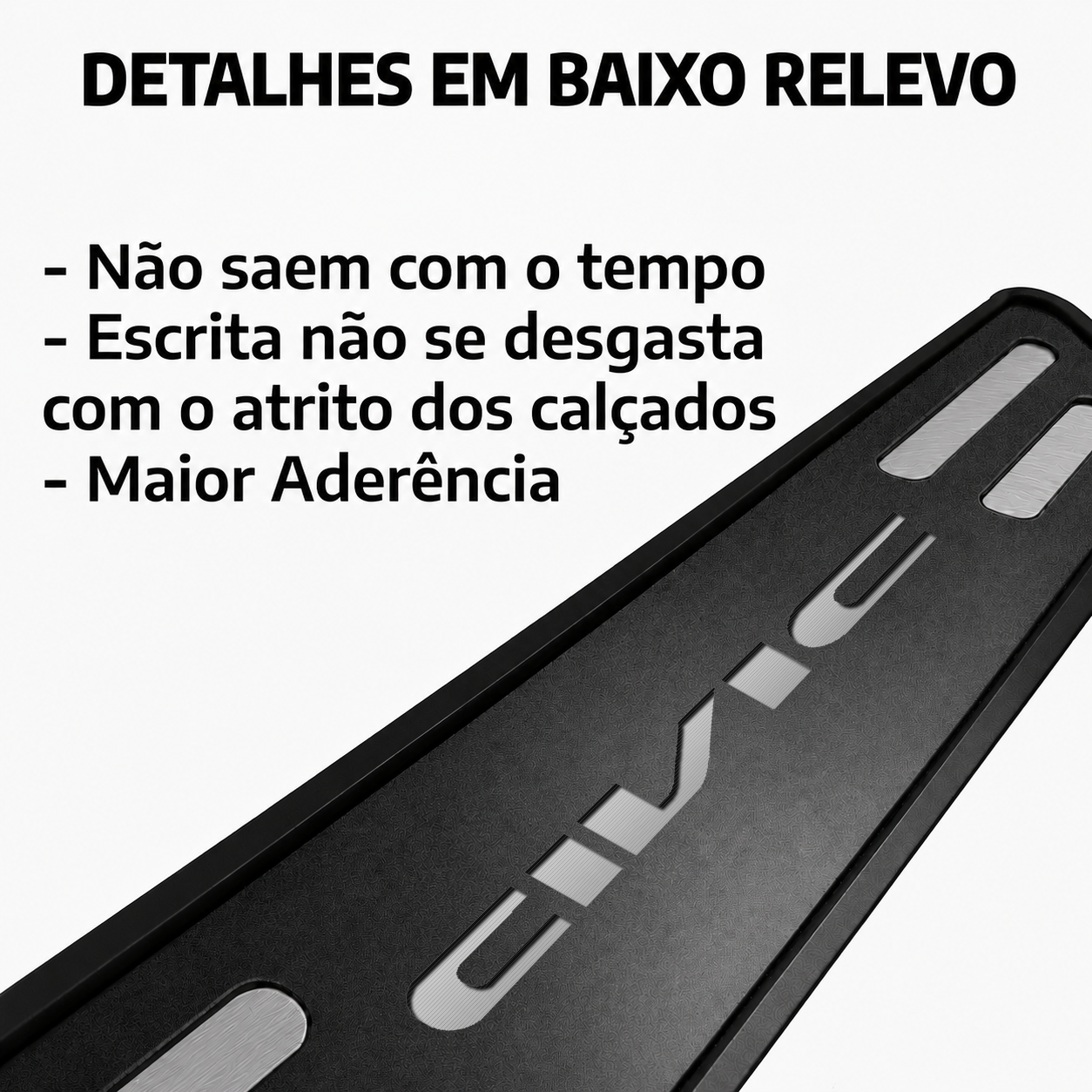 Kit soleira baixo relevo em aço inox Civic- BLACK