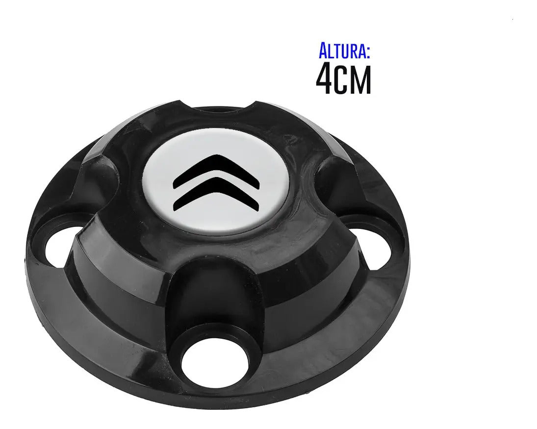 Kit Calotinhas new black Citroen C3 C4 Todos modelos Aro 13, 14 e 15 - Emblema Prata