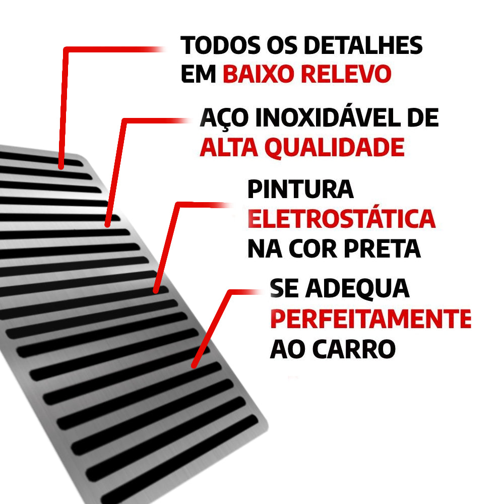 Descanso de pé em aço inox Fiat Uno Liso - 2005/2013