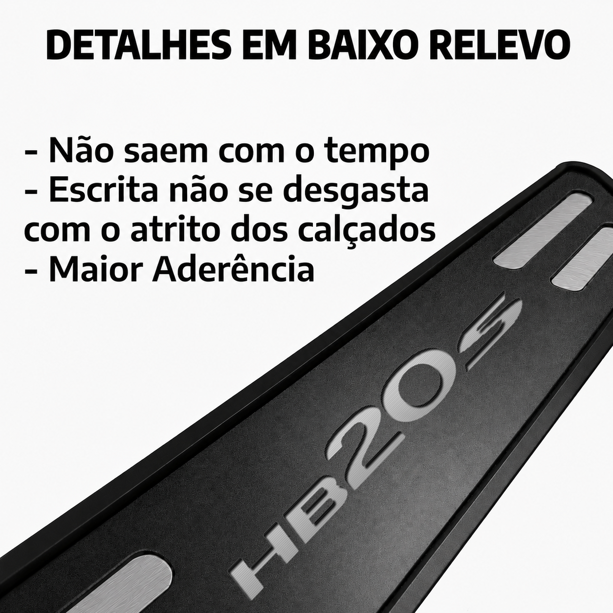 Kit soleira baixo relevo em aço inox Hb20s - BLACK