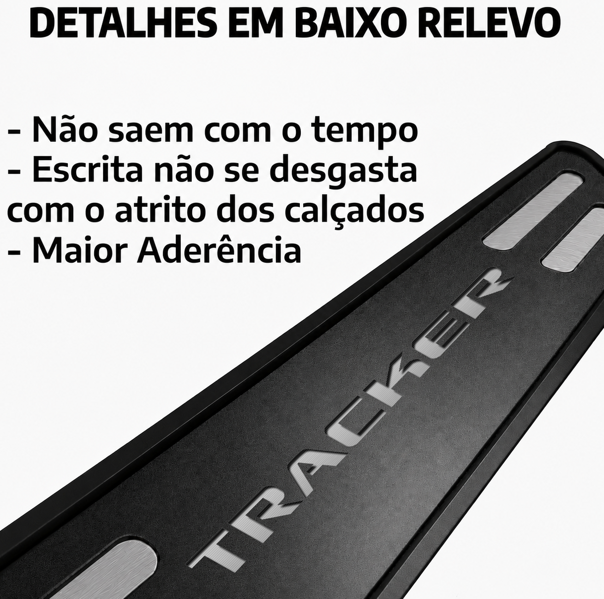 Kit soleira baixo relevo em aço inox Tracker - BLACK