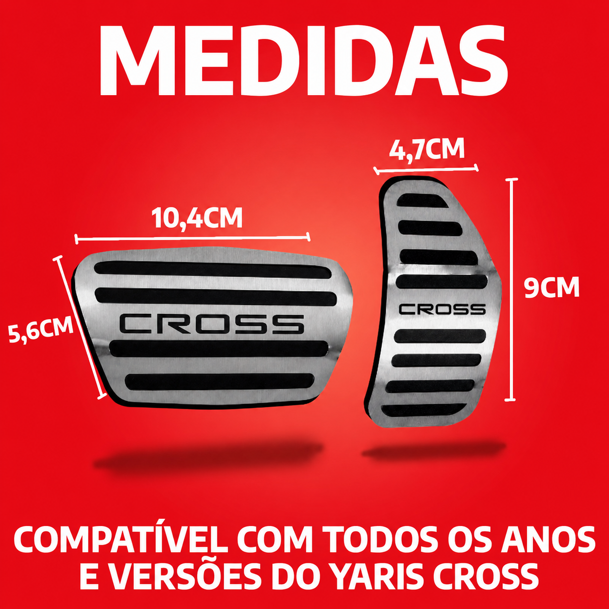 Pedaleira em aço Inox Toyota Yaris Cross