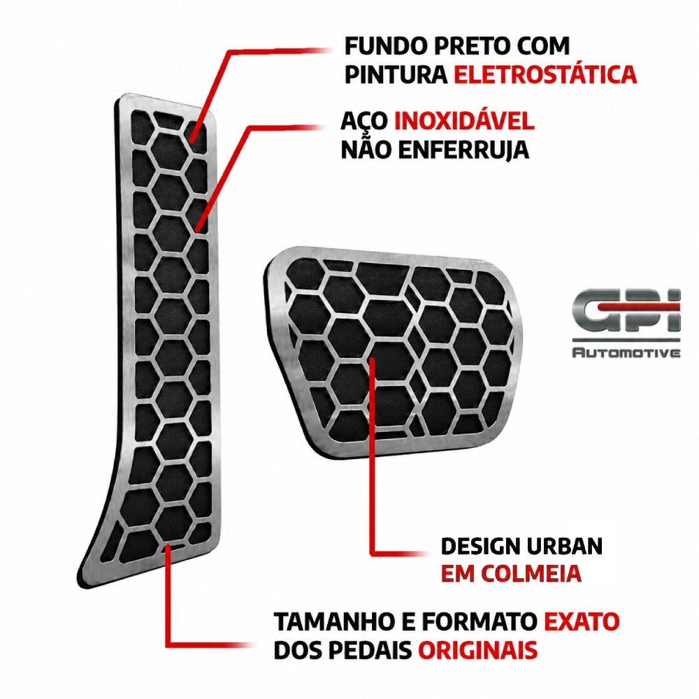 Pedaleira em aço inox Jaecoo J7 Urban AT Todos os anos