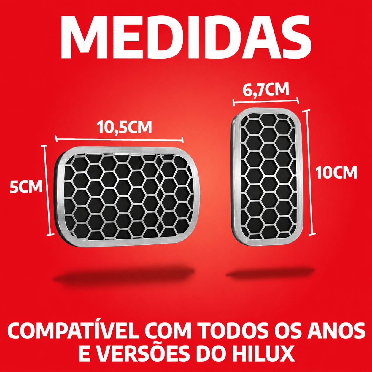 Pedaleira em aço inox Toyota Corolla Hilux Sw4 Urban AT Todos os anos