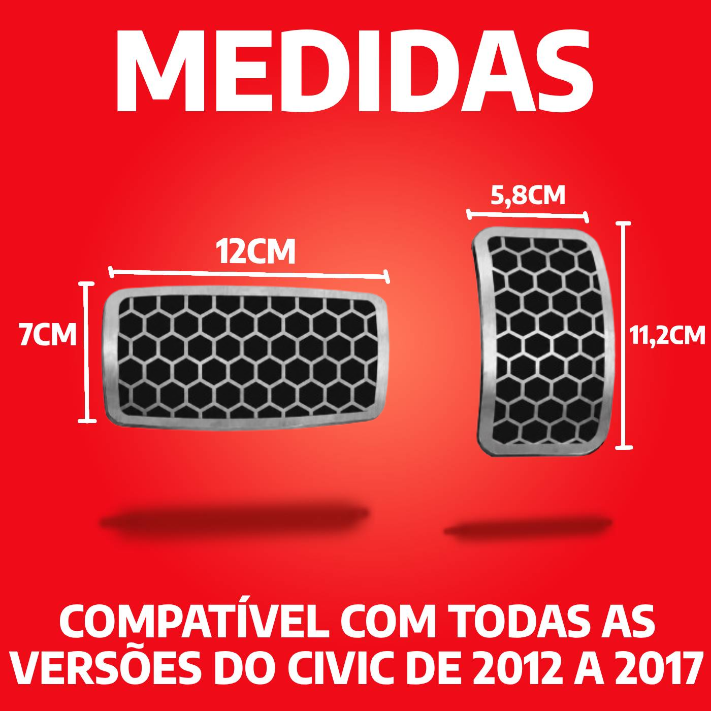 Pedaleira Honda Urban - Civic 2012 a 2017