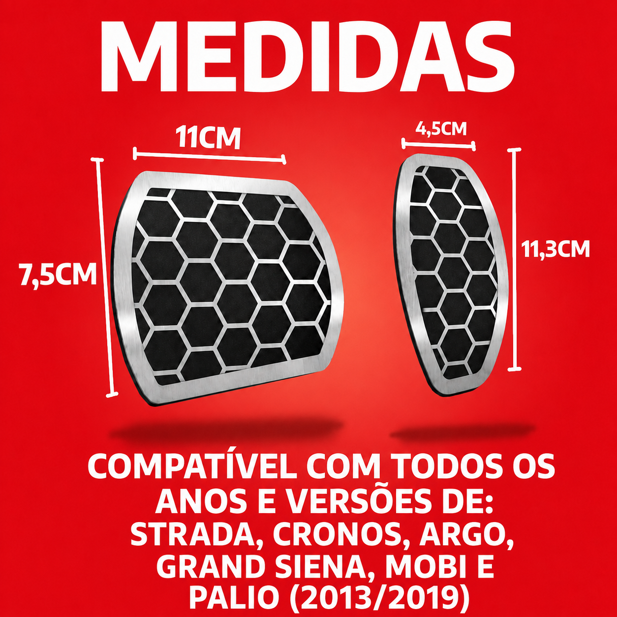 Pedaleira Urban Fiat Argo Cronos Strada AT