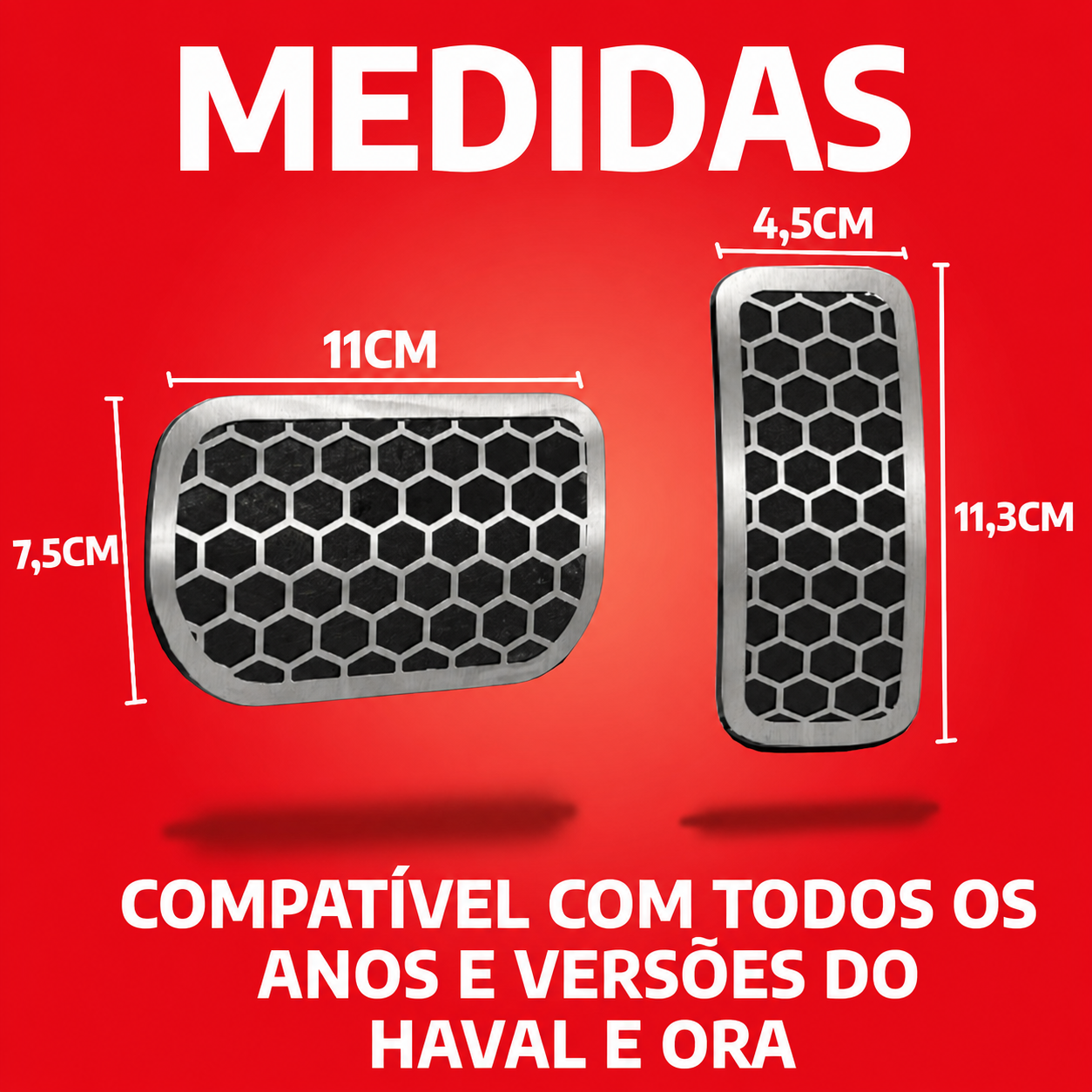 Pedaleira em aço inox GWM Haval Ora Urban AT Todos os anos