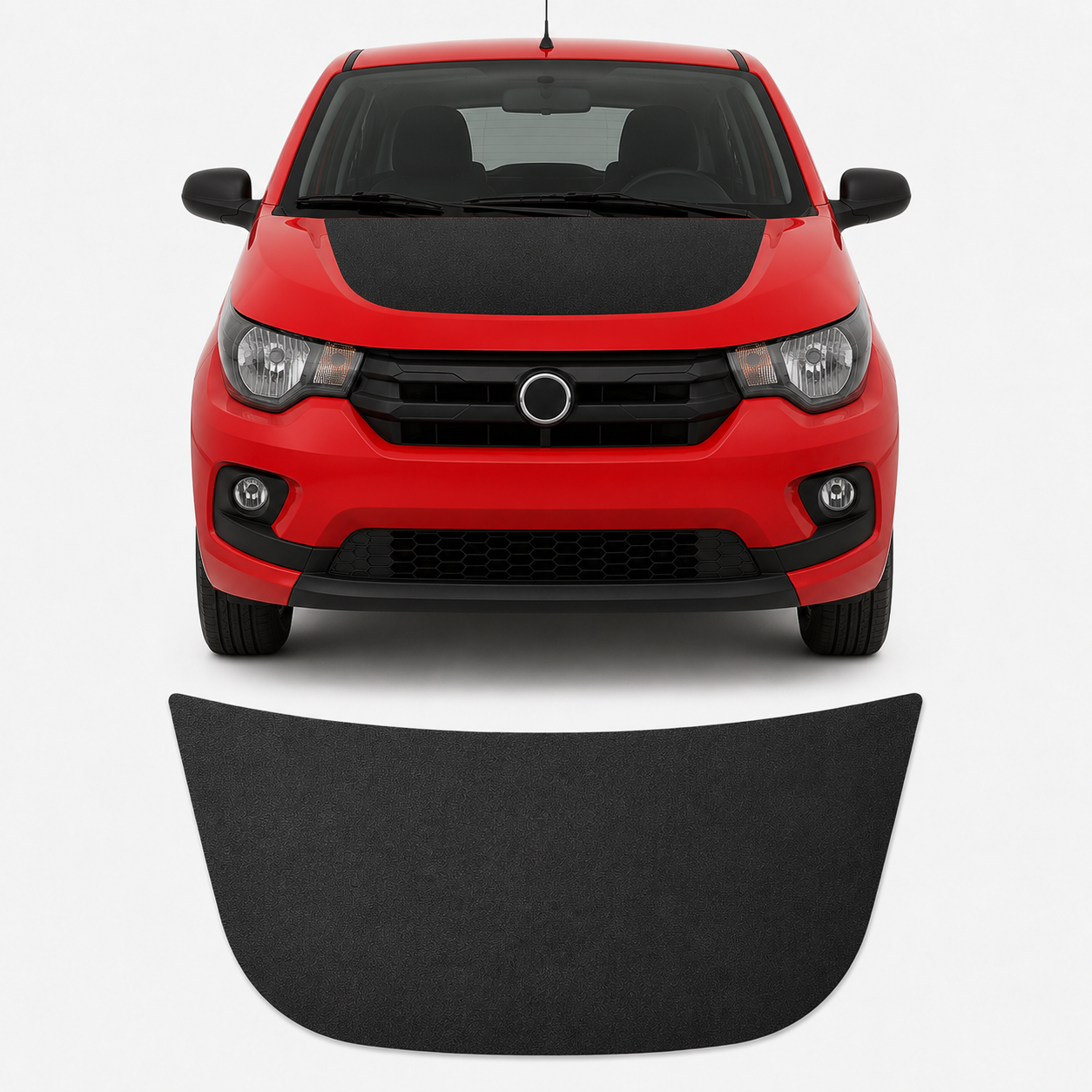 Adesivo Dianteiro de Capô Fiat Mobi Preto Fosco Premium