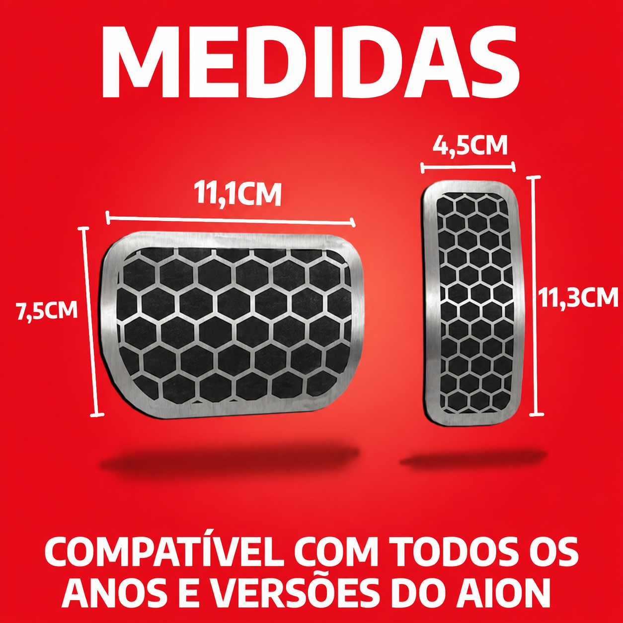 Pedaleira em aço inox GAC Aion Urban AT Todos os anos