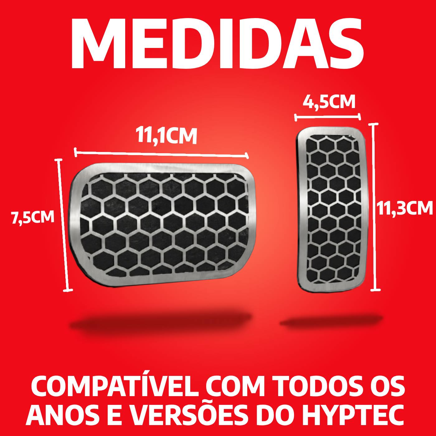Pedaleira em aço inox GAC Hyptec Urban AT Todos os anos