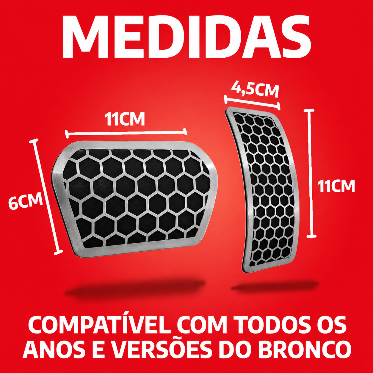 Pedaleira em Aço Inox Ford Bronco Automática Urban