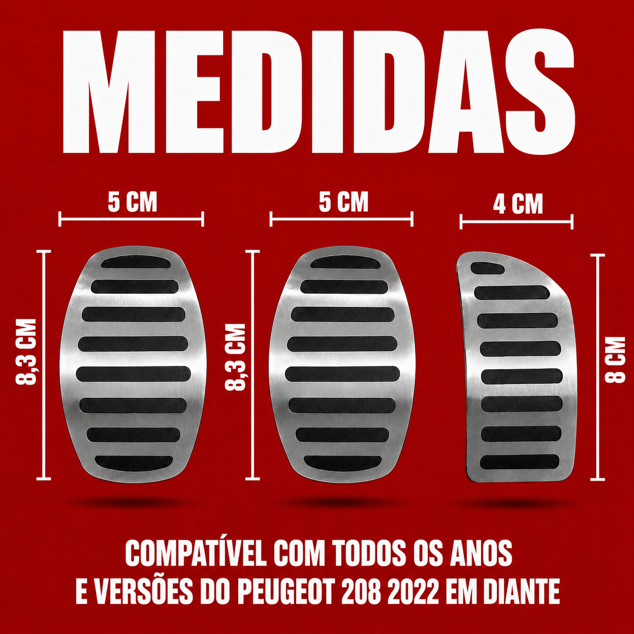 Descanso E Pedaleira Lisa Mt Peugeot 208 Novo - 5