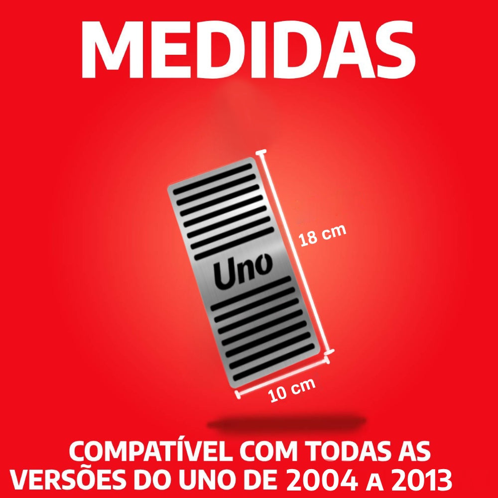 Descanso de pé em aço inox Fiat Uno - 2005/2013