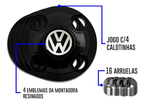 Kit Calotinhas new black Volkswagen Aro 13, 14 e 15