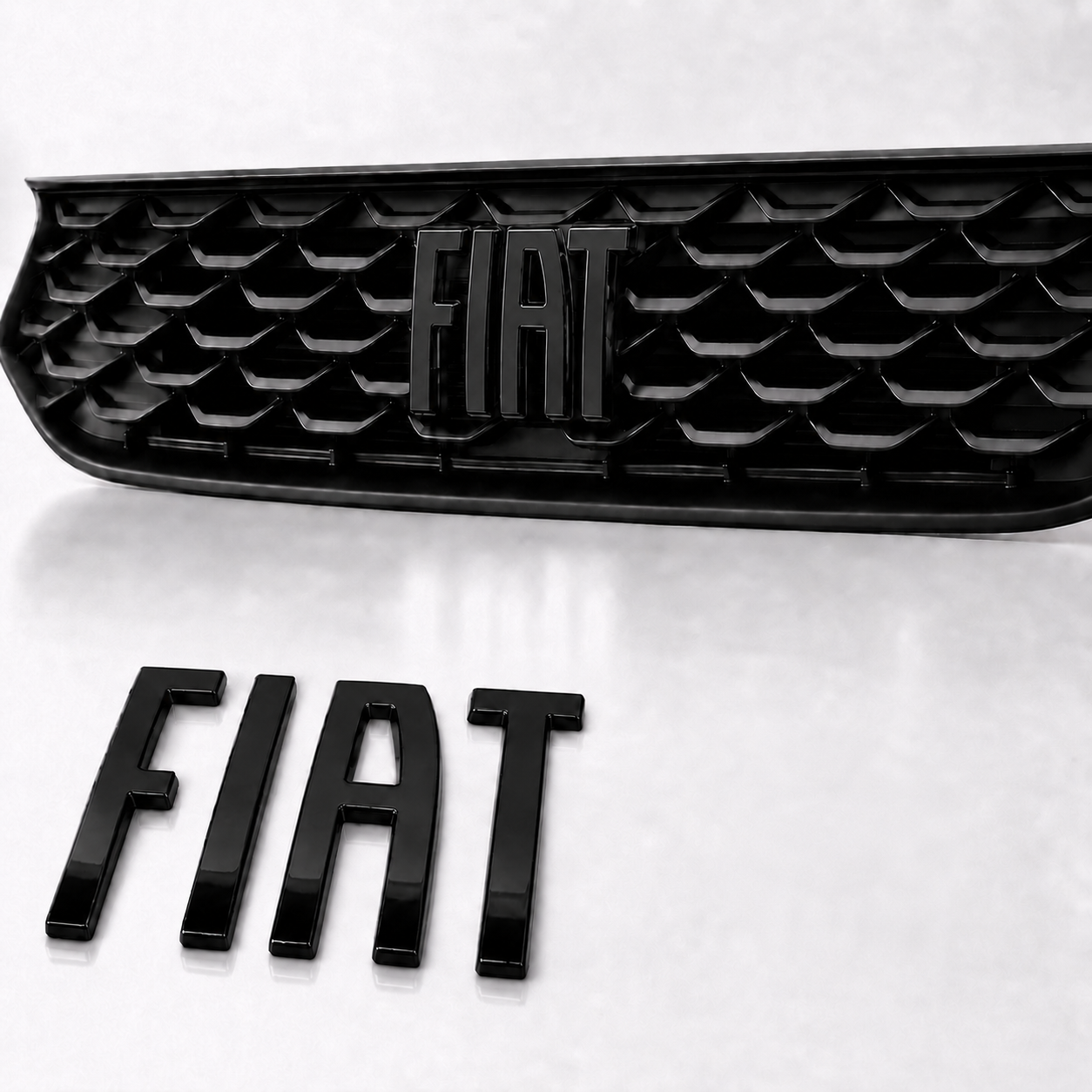 Emblema Fiat Black Piano Grade Cronos Argo e Mobi 2021 Em Diante