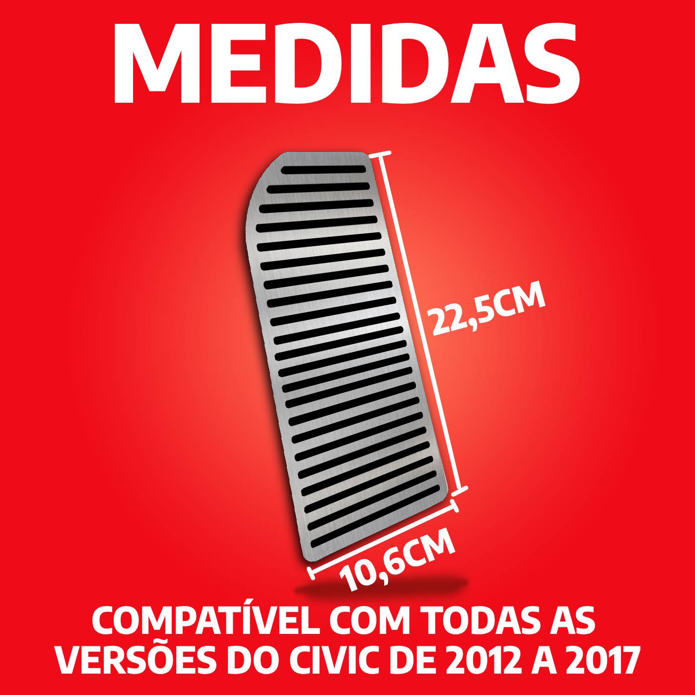 Descanso E Pedaleira Lisa At Honda Civic 2012 A 2017 - 6