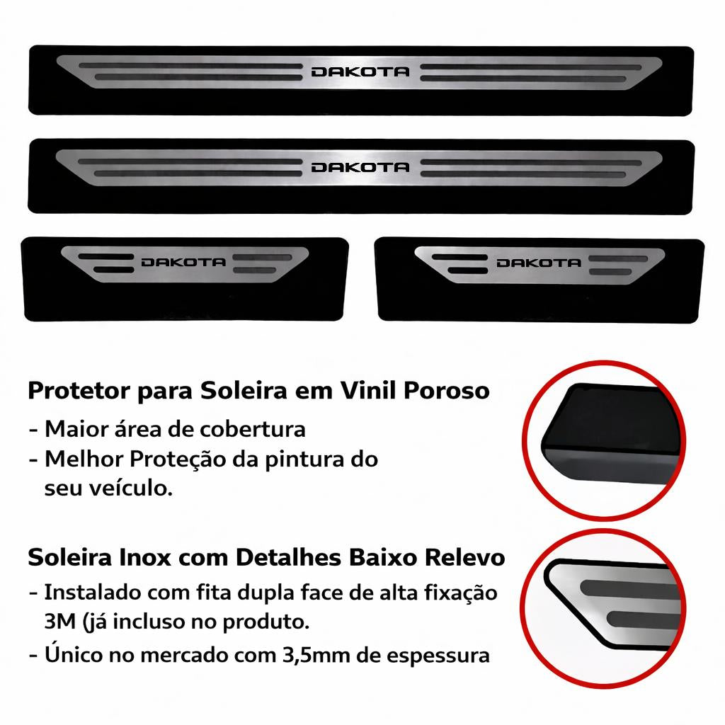 Kit soleira baixo relevo GS3 em aço inox