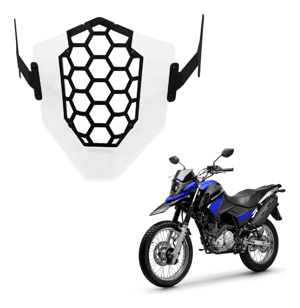 Protetor De Farol Nova Yamaha Crosser Acrílico E Aço