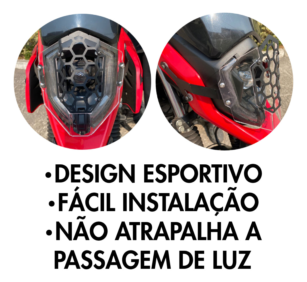 Protetor De Farol Nova Yamaha Crosser Acrílico E Aço