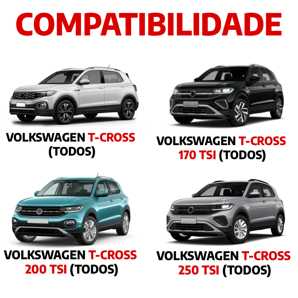 Descanso de Pé em Aço Inox Volkswagen T-Cross Todos os Anos Urban