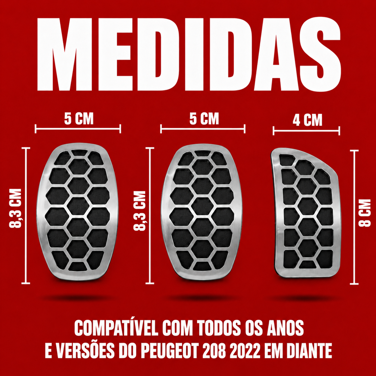 Pedaleira Peugeot 208 2021 em Diante Manual Urban