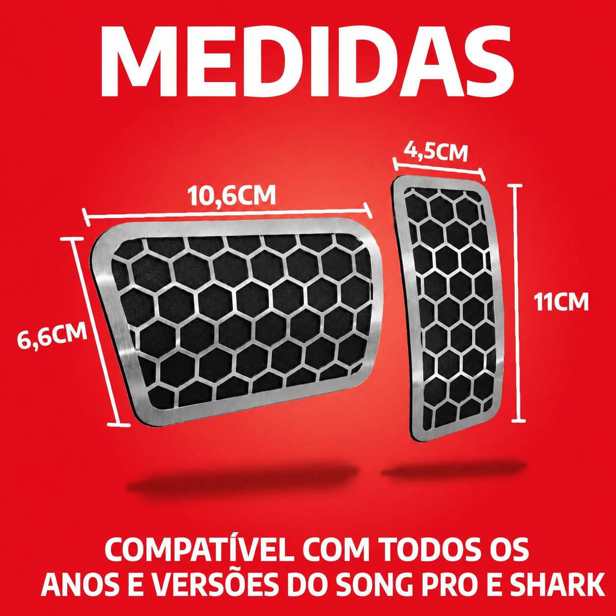 Pedaleira em Aço Inox BYD Song Pro e Shark Automática Urban
