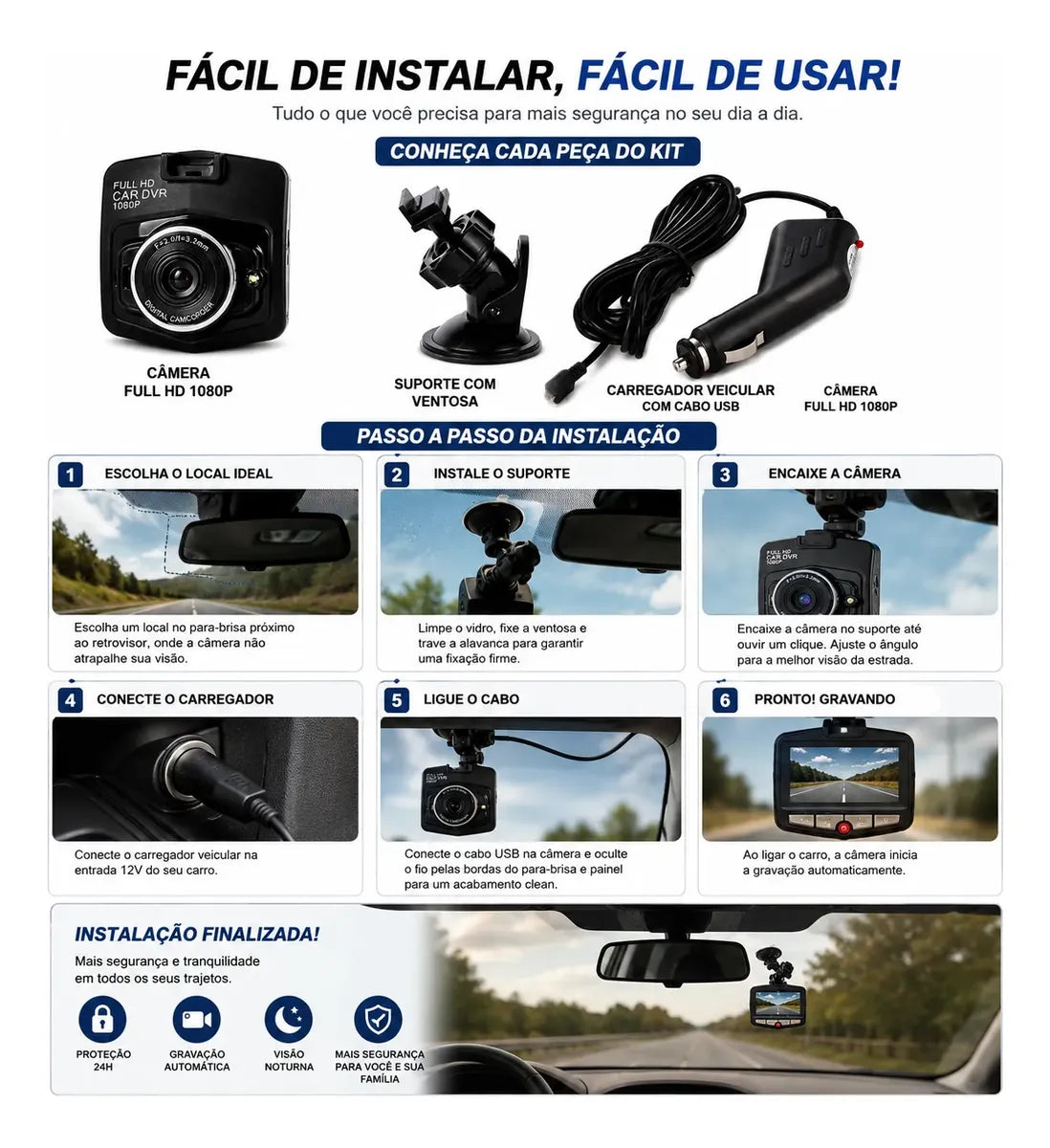 Câmera Full HD Para Registrar Caminhos