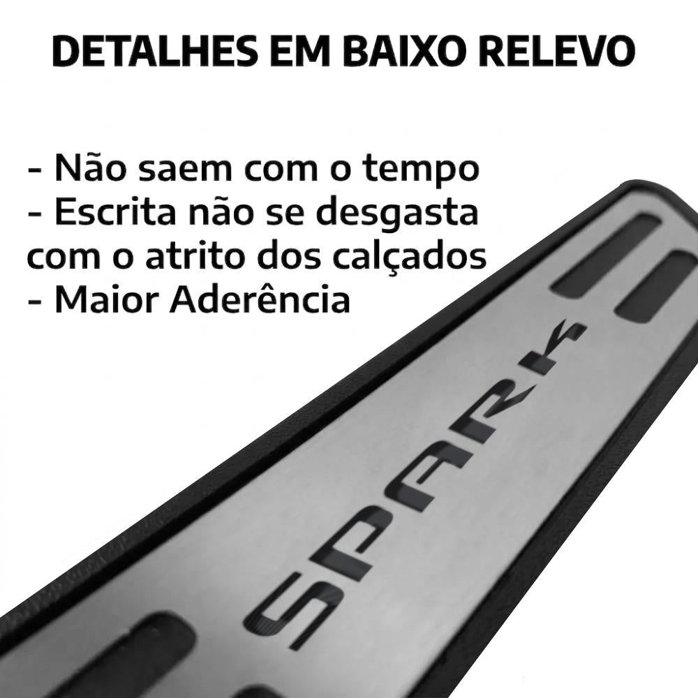 Kit soleira baixo relevo Spark em aço inox