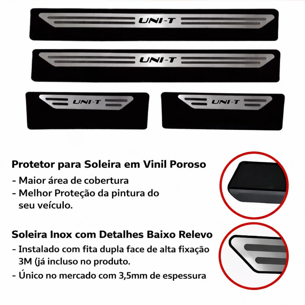 Kit soleira baixo relevo Uni-T em aço inox