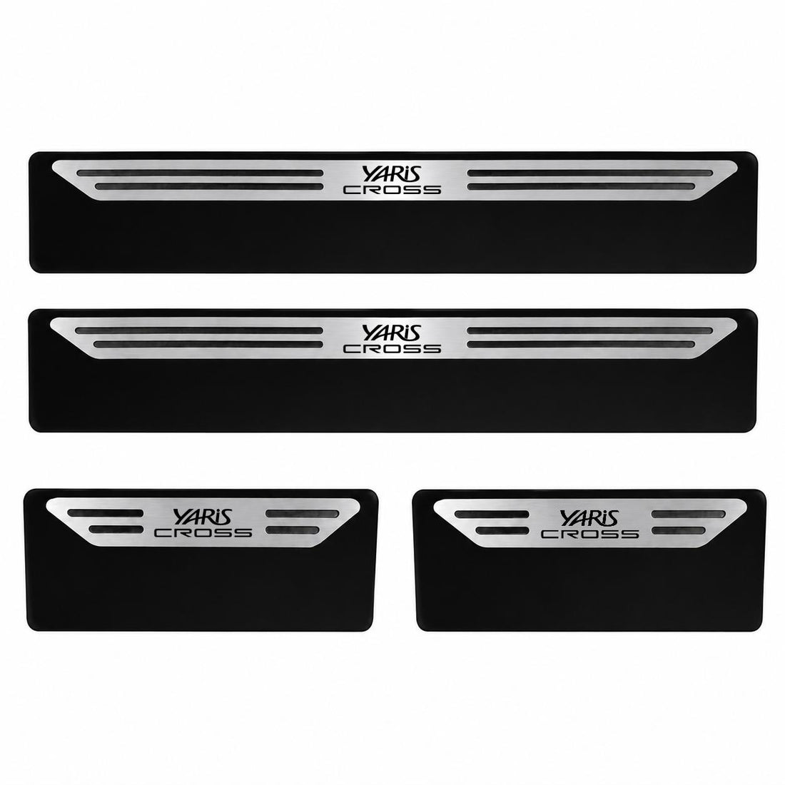 Kit soleira baixo relevo Yaris Cross em aço inox