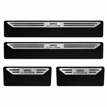 Kit soleira baixo relevo Yaris Cross em aço inox
