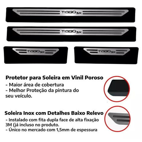 Soleira baixo relevo Chery Tiggo 3x