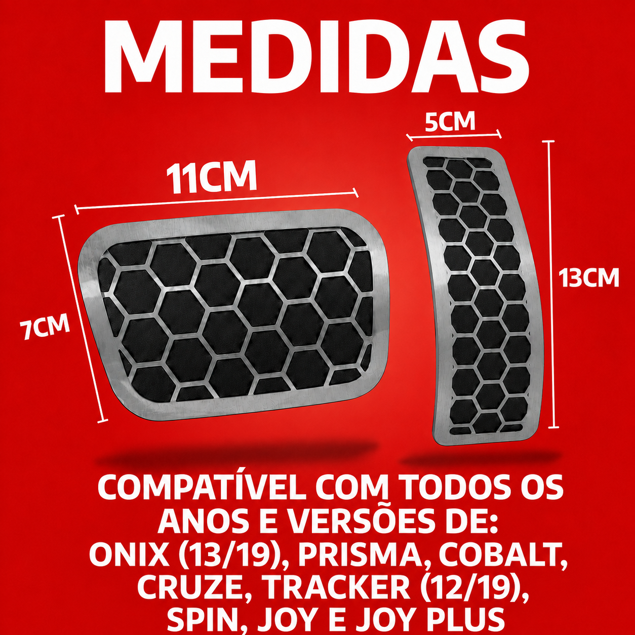 Pedaleira Urban Inox Onix 2013 A 2019 Prisma Cobalt Cruze Tracker 2012 A 2019 Spin Joy Joy Plus