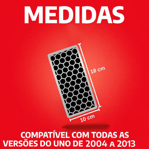 Kit Grade Preta Sem Emblema e Descanso Urban em Inox Fiat Uno Mille 05 a 13