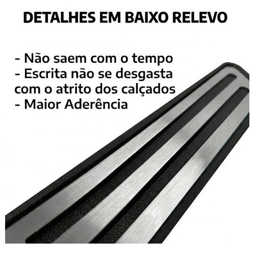 Kit Grade Preta Sem Emblema e Pedaleira Lisa Descanso Liso e Soleiras Lisas em Inox Fiat Uno Mille 05 a 13