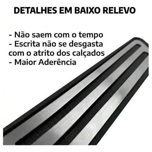 Kit Grade Preta Sem Emblema e Pedaleira Lisa e Soleiras Lisas em Inox Fiat Uno Mille 05 a 13
